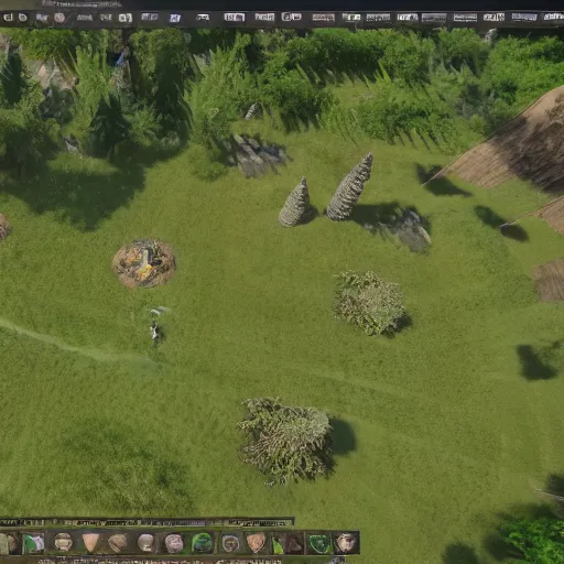 Prompt: unreal engine 5 screenshot of a ecology based real time strategy, permaculture, nature, ecosystem, landbuilding