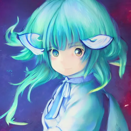 Image similar to full headshot portrait of Cirno from Touhou, drawn by WLOP, by Avetetsuya Studios, attractive character, colored sketch anime manga panel, Cirno from Touhou, trending on artstation