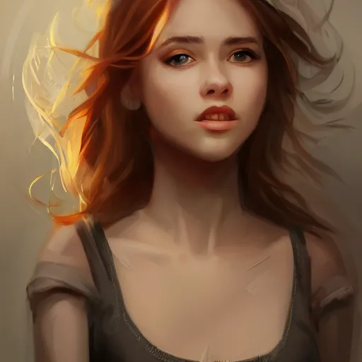 Image similar to gorgeous young woman, trending artstation