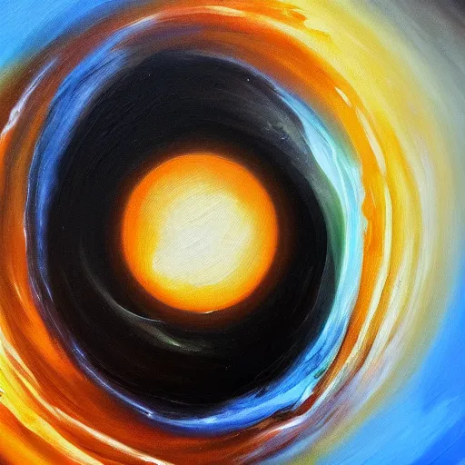 Prompt: oil painting of a black hole