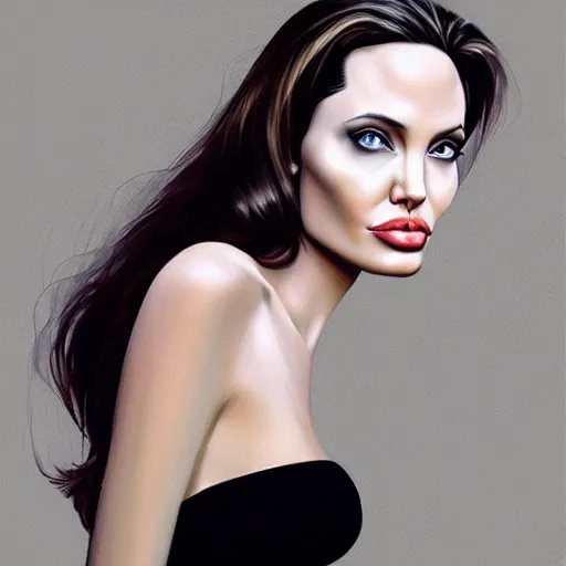 Prompt: “Angelina Jolie portrait, Kristen Reichert”