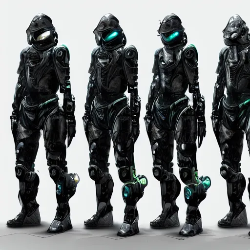 Image similar to cyberpunk dominant fish - like humanoid soldiers in space, digital render 4 k