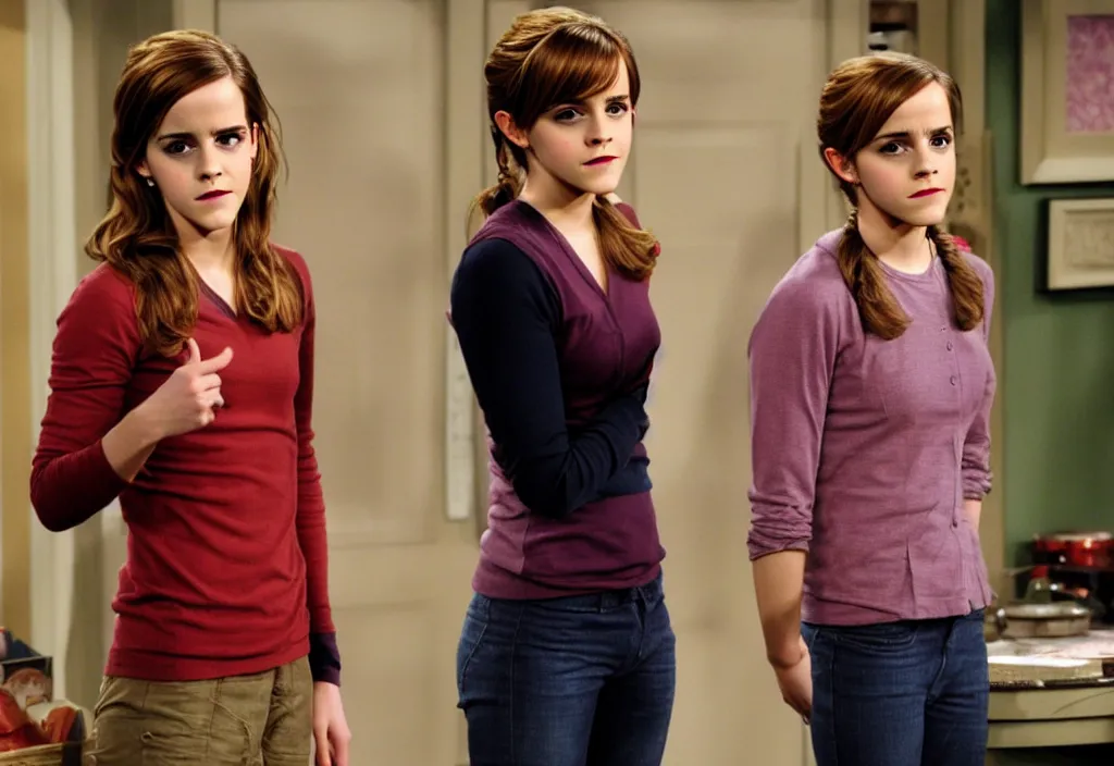 emma watson as penny from the big bang theory episode | Stable Diffusion