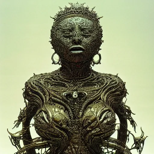 Image similar to the queen of the sun, intricately detailed abstract sculpture by Sarah Tse, zdzisław beksiński and h.r. giger