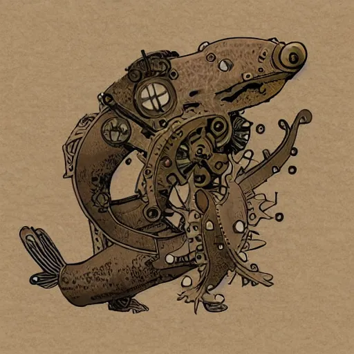 Prompt: steampunk axolotl