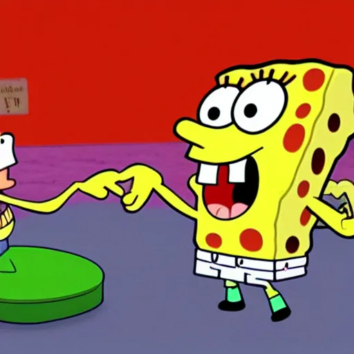 Image similar to Spongebob Squarepants in a fight with Squidward, in the style of Mortal Combat