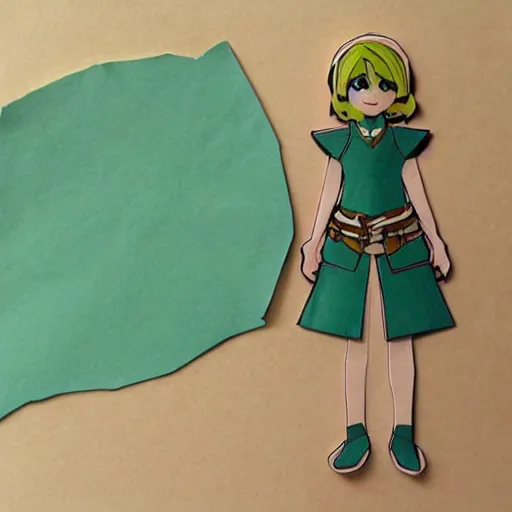 Prompt: a paper model of linkle, paper modeling art.