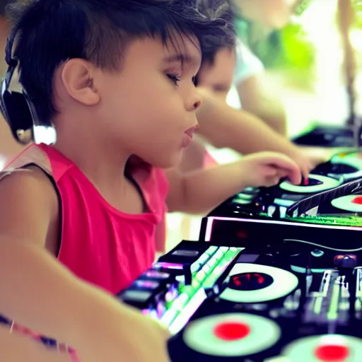 Prompt: a dj make a song for kids