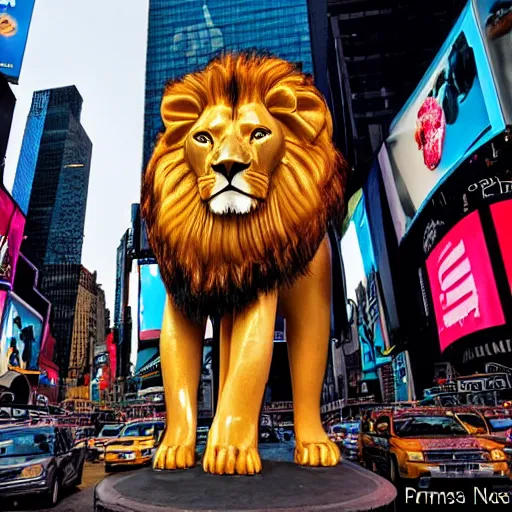 Image similar to Lion in new york times square, award winning photo