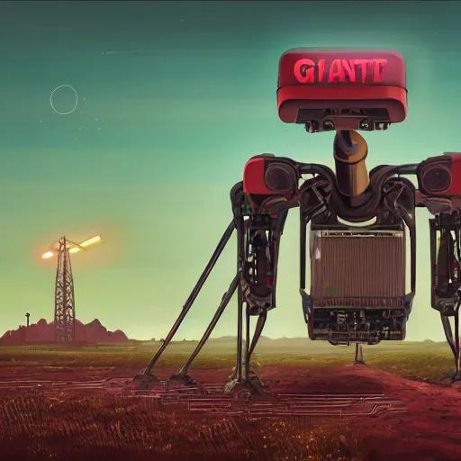 Image similar to giant quadrupedal mining drone, four legs, highly detailed body, industrial robot, photorealistic camera shot, in the style of simon stalenhag