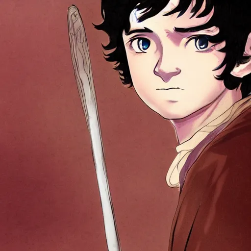 Image similar to frodo, anime portrait