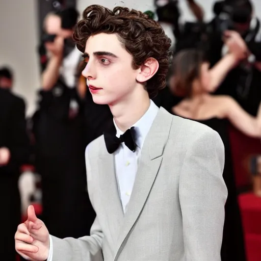 Image similar to timothee chalamet blowing a kiss