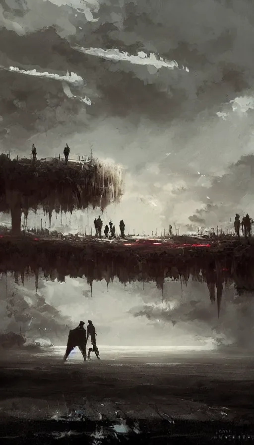 Image similar to the end of the world, by jakub rozalski