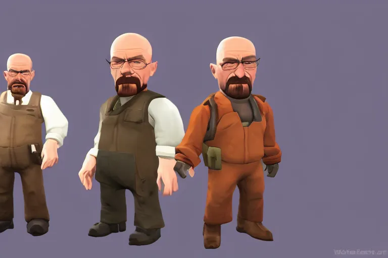 Prompt: Walter White is Heavy from Team Fortress 2