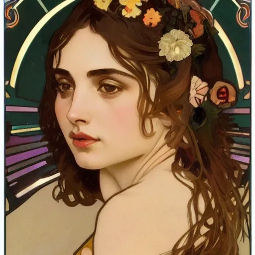 Prompt: ana de armas profile picture by alphonse mucha, asymmetrical, positive vibes, Organic Painting , digital art, trending on artstation, Matte Painting, art nouveau, realism, by alphonse mucha:4