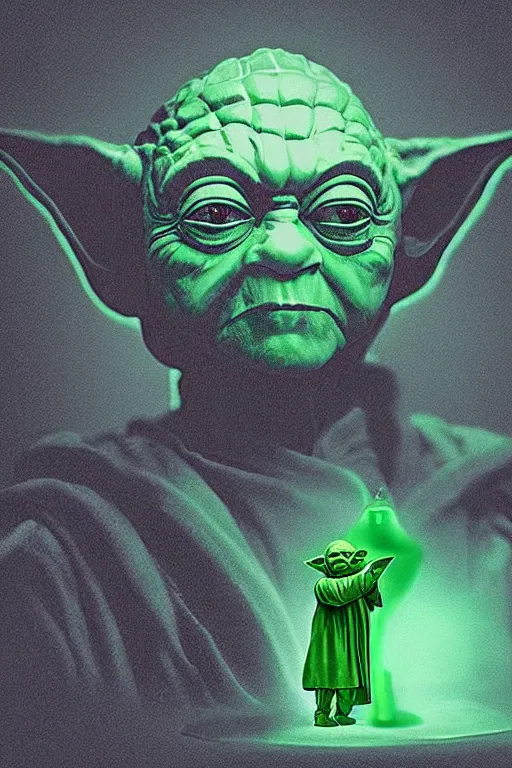 Image similar to 📷 master yoda is soda, made of drink, head portrait, dynamic lighting, 4 k