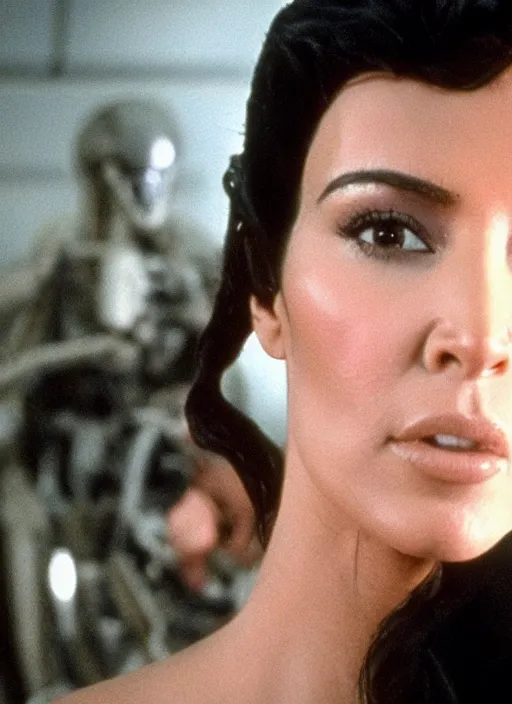 Image similar to film still of kim kardashian as Ellen Ripley in Alien,