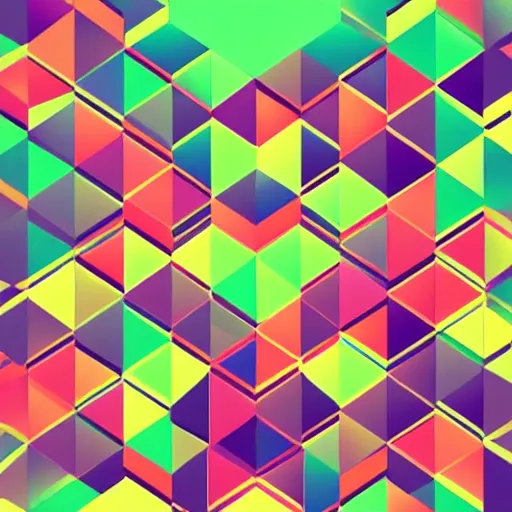 Image similar to geometric art of a city, made entirely from gradients, colorful, vector graphics