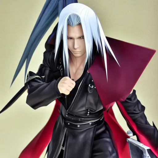 Image similar to Sephiroth from Final Fantasy, anime style