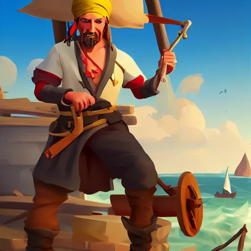 Image similar to painting jack the pirate on sea of thieves game avatar hero smooth face median photoshop filter cutout vector behance hd by jesper ejsing, by rhads, makoto shinkai and lois van baarle, ilya kuvshinov, rossdraws, illustration, art by ilya kuvshinov and gustav klimt