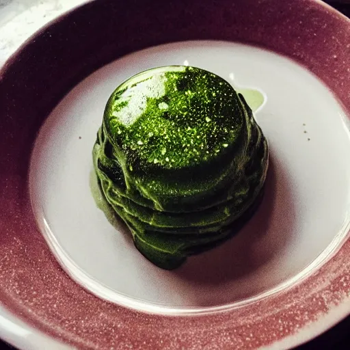 Image similar to high resolution photo of slime, michelin star, very tasty, food photography, instagram, trending