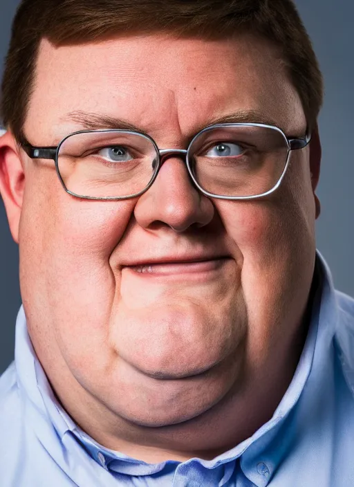 Image similar to portrait photo still of real life peter griffin, 8 k, 8 5 mm, f. 1 4, beautiful composition