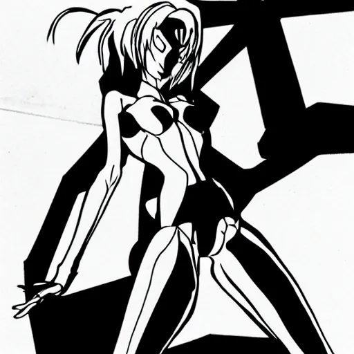 Image similar to neon genesis eva in old black and white photo