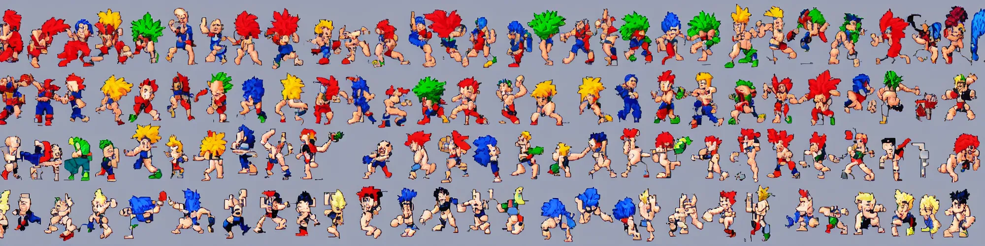 Image similar to akuma walk cycle sprites, single row, street fighter iii : third strike, professional pixel art, capcom official media