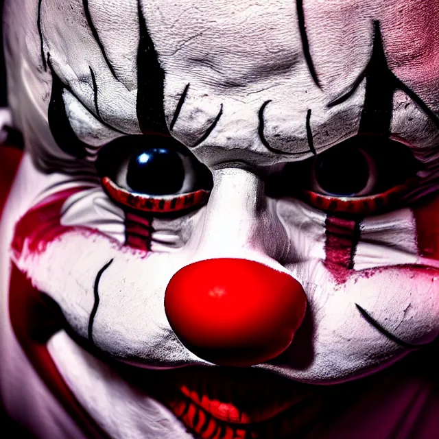 Image similar to creepy clown in your house at night, 8 k, hdr, smooth, award - winning photo