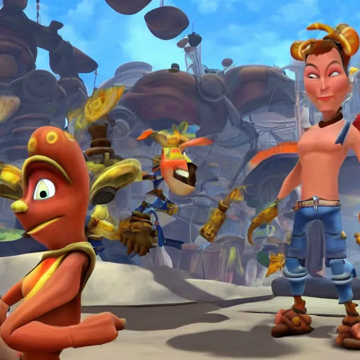 Image similar to elon musk in jak and daxter on the playstation 2