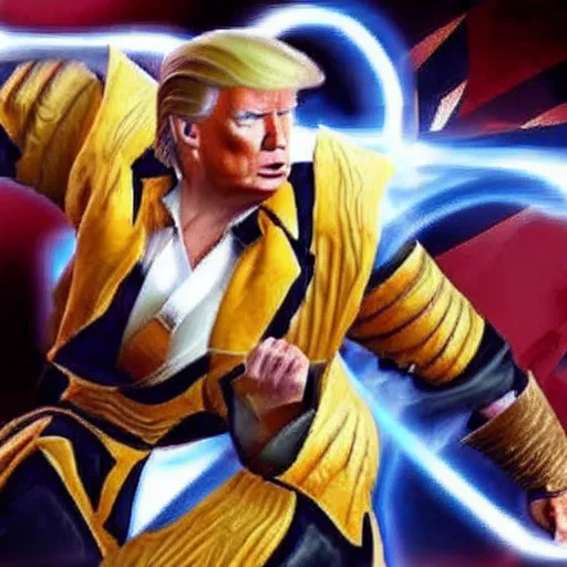 Image similar to donald trump as mortal kombat character,