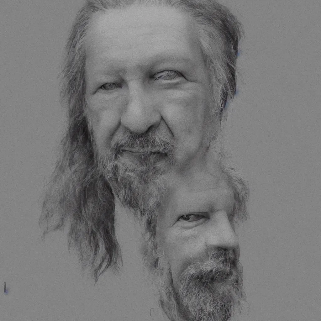 Image similar to A beautiful portrait of Alexander Shulgin, mandelbulber render