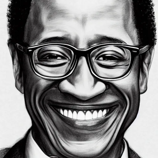 Image similar to black and white pencil sketch of gustavo fring smiling