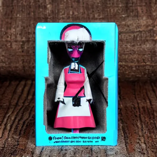 Image similar to fuzzy mary shelley stop motion vinyl action figure, plastic, toy, butcher billy style