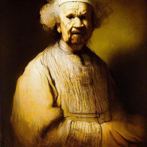 Prompt: a gloom painting, sad, unhappy, miserable people faces by rembrandt