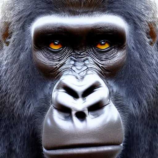 Image similar to Human with a gorilla-like facial features