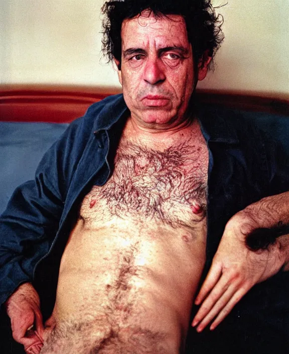 Prompt: portrait of miguel herran photographed by nan goldin