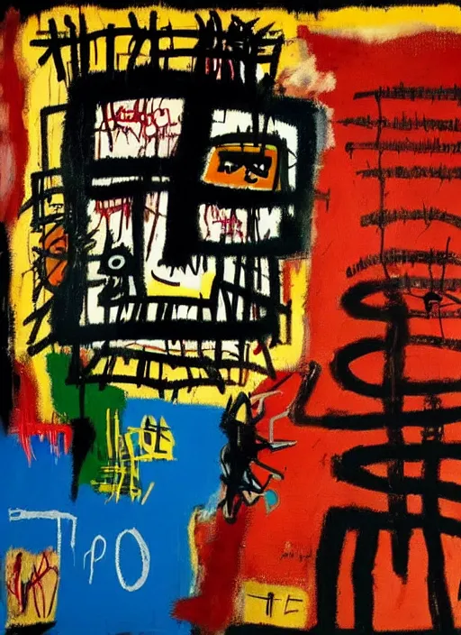 Prompt: love war and apocalypse, jean - michel basquiat