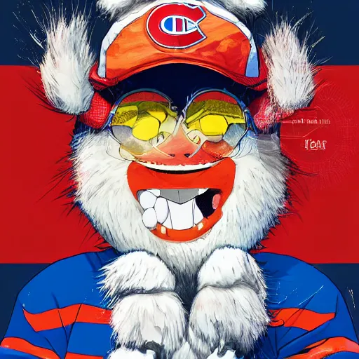 Image similar to anime Portrait of Youppi the Habs Montreal Canadiens Mascot as a very cute powerful and friendly pokemon, highly detailed anime, high evolution, 1990s, legendary, smooth, sharp focus, dynamic lighting, intricate, trending on ArtStation, illustration pokemon, art by WLOP