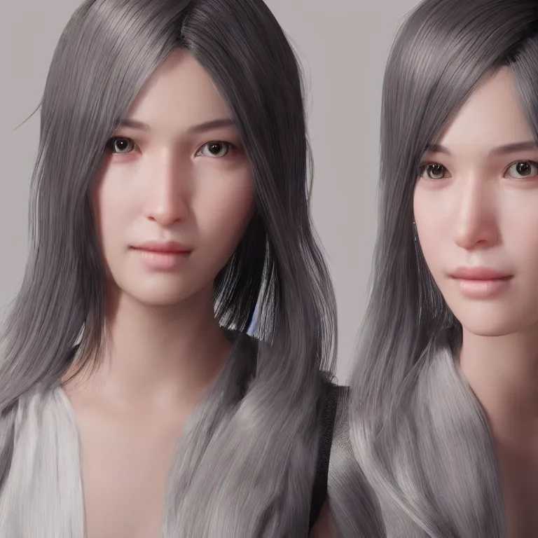 Image similar to “hyperrealistic unreal engine 5 render RTX raytracing nvidia hairworks of portrait of very very beautiful girl.”