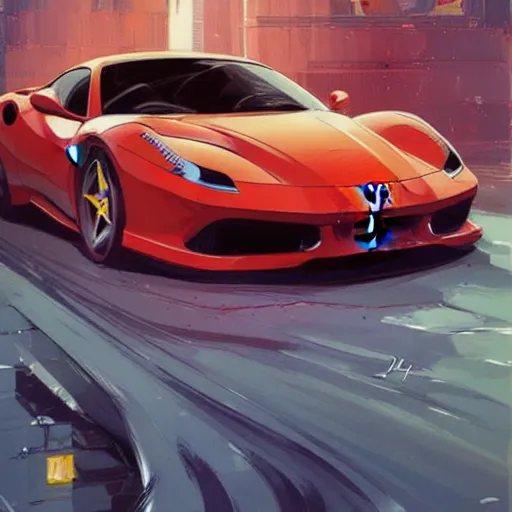 Image similar to ferrari official fanart behance hd artstation by jesper ejsing, by rhads, makoto shinkai and lois van baarle, ilya kuvshinov, ossdraws, by feng zhu and loish and laurie greasley, victo ngai, andreas rocha, john harris