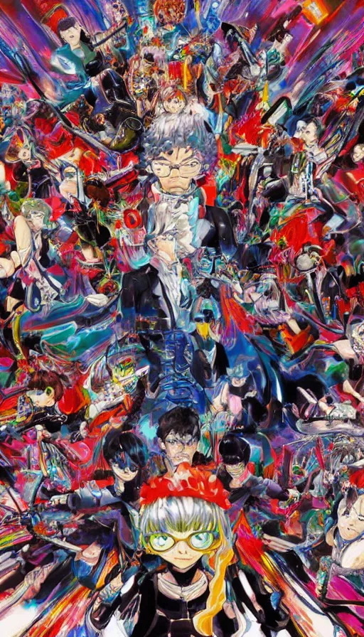 Image similar to psytrance artwork, by hideaki anno