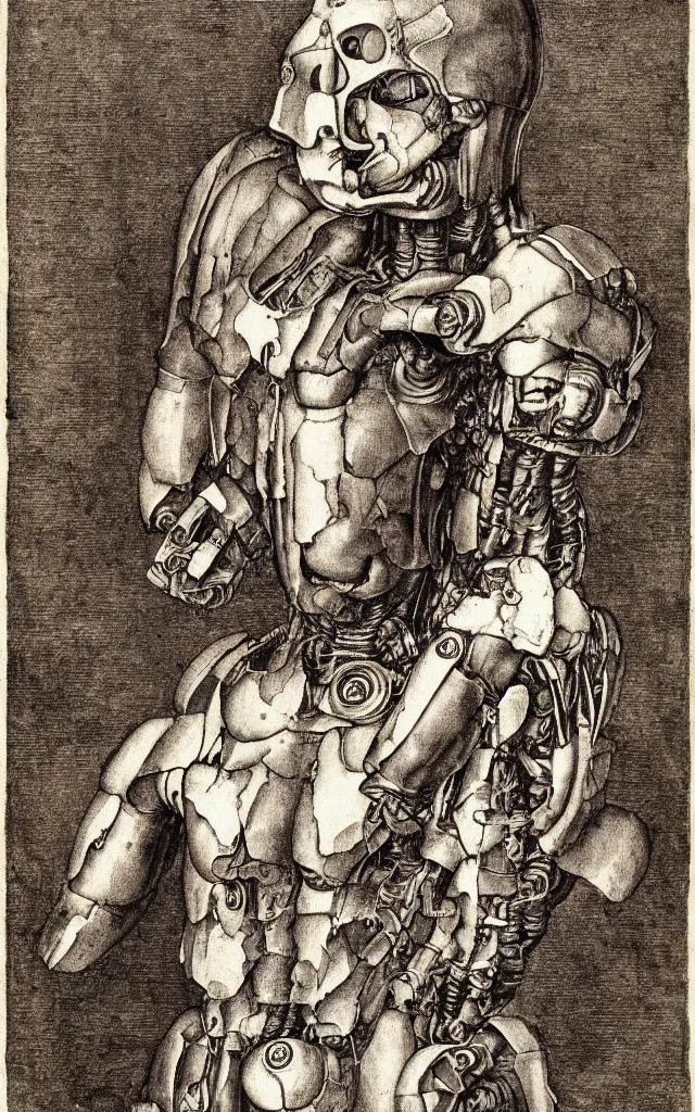 Image similar to a cyborg by albrecht durer