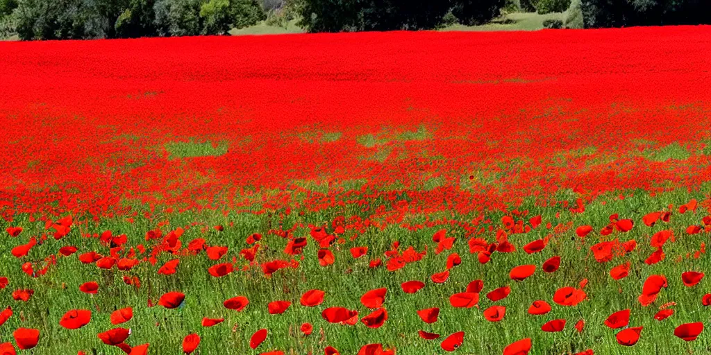 Prompt: field of poppies, marvel style