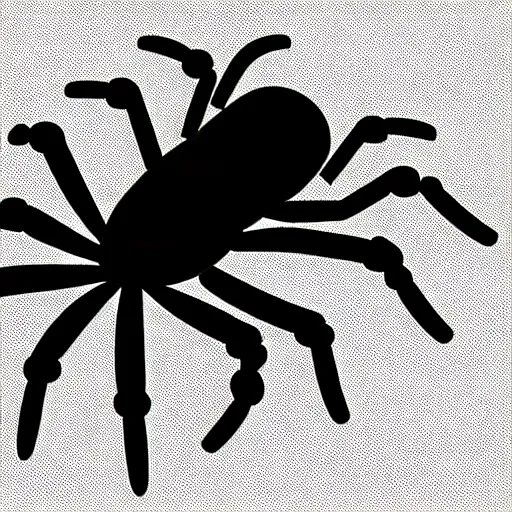 Image similar to book illustration of a tarantula with a machine gun mounted on its back. book illustration, monochromatic, white background, black and white image