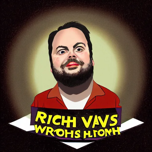 Prompt: Rich Evans worshipped by a cult, digital art