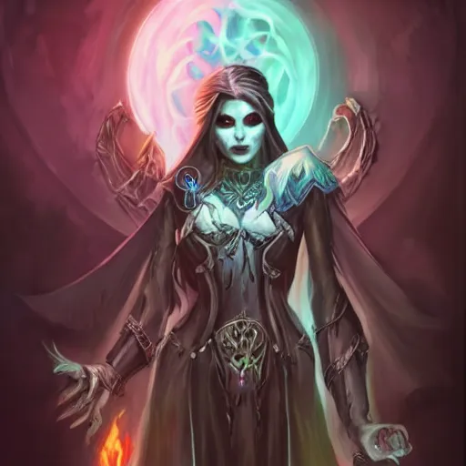 Image similar to potrait of beautiful necromancer from Magic The Gathering