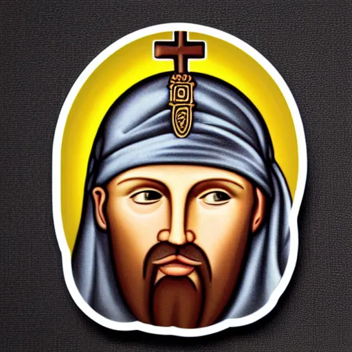 Image similar to Fred Durst as an orthodox saint, sticker,