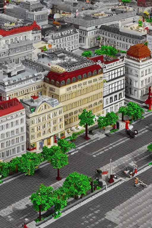 Image similar to a lego model of vienna, 3 d render, unreal engine 5, 4 k textures, ultra shaders