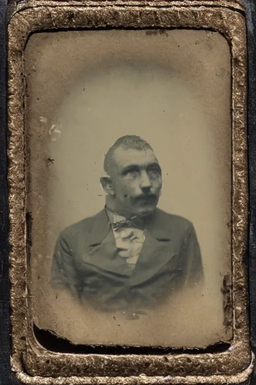 Image similar to a tintype photo of a clown